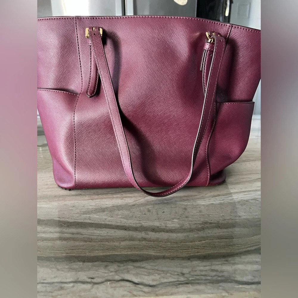 Michael Kors Burgundy Tote Bag